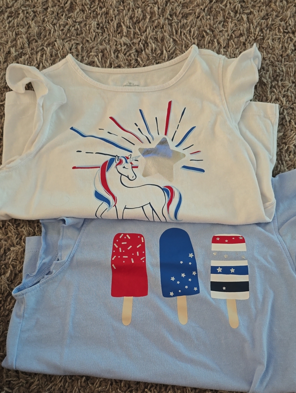 Girls Patriotic Graphic Tee Set